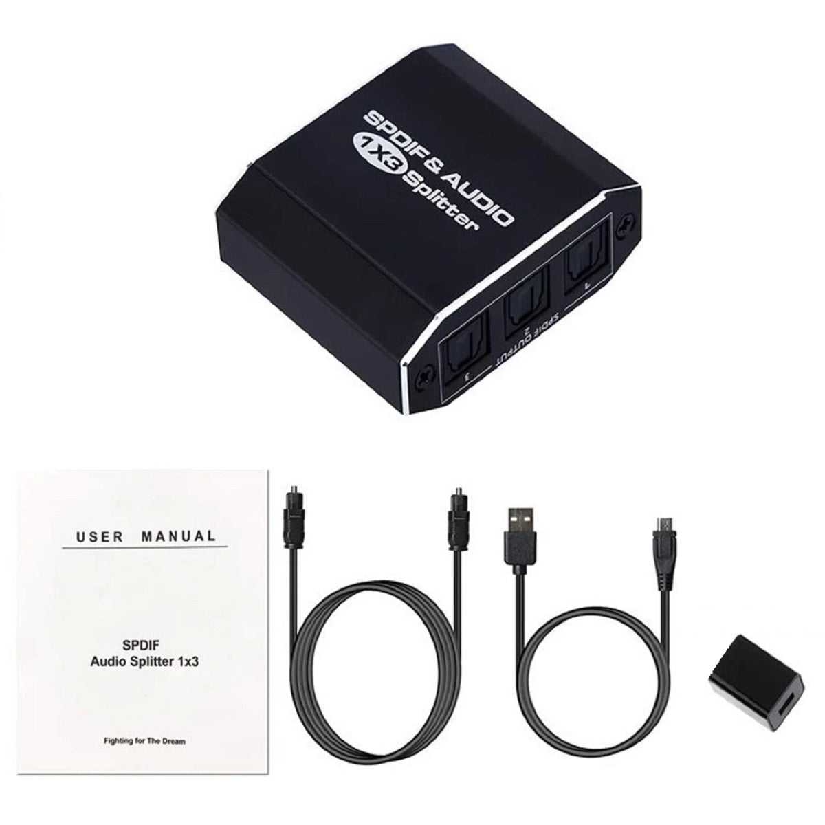 Digital SPDIF Optical Audio Splitter Adapter for Toslink (1x3)