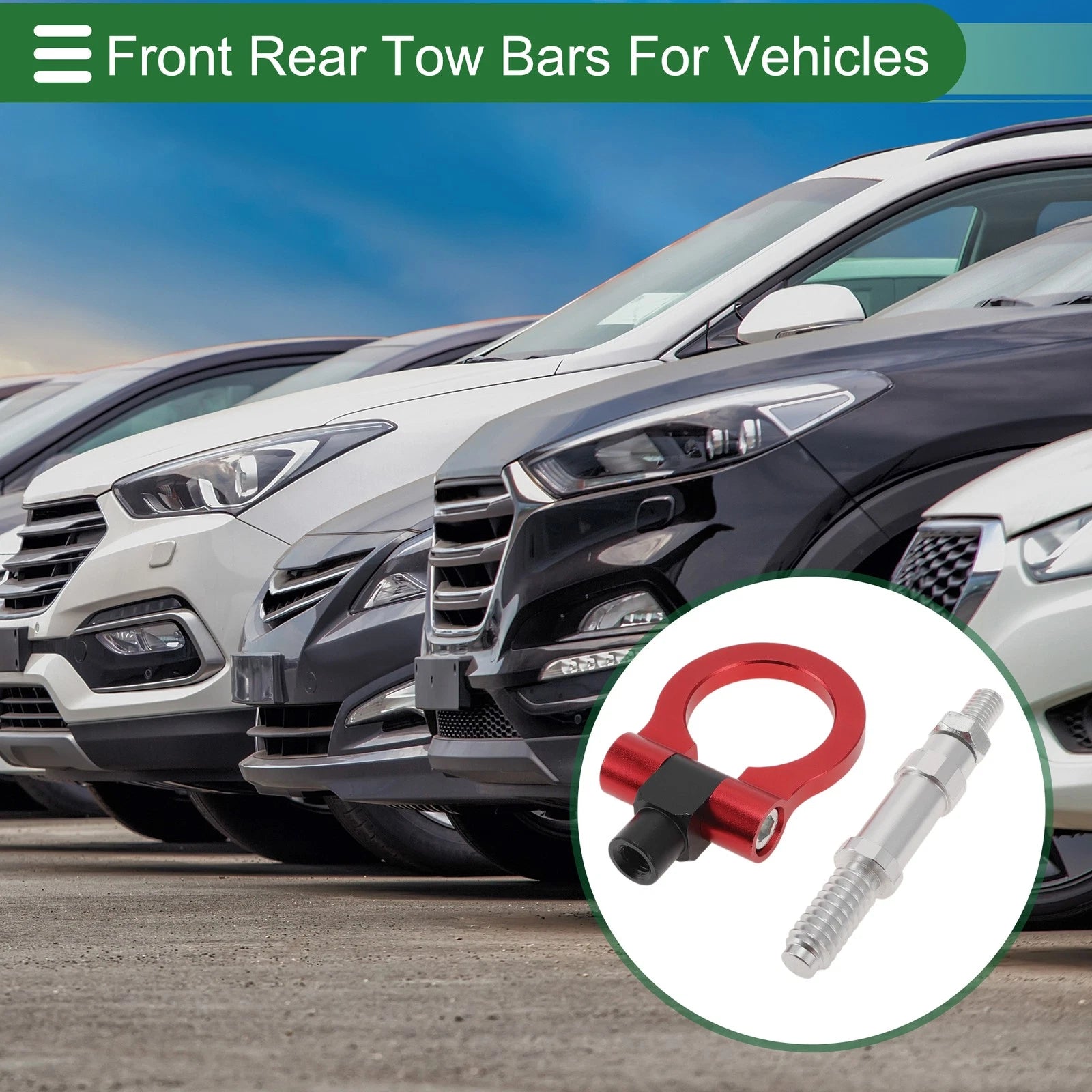 Front Rear Tow Hook Replacement for Volkswagen MK7 2014-2022 15.7mm