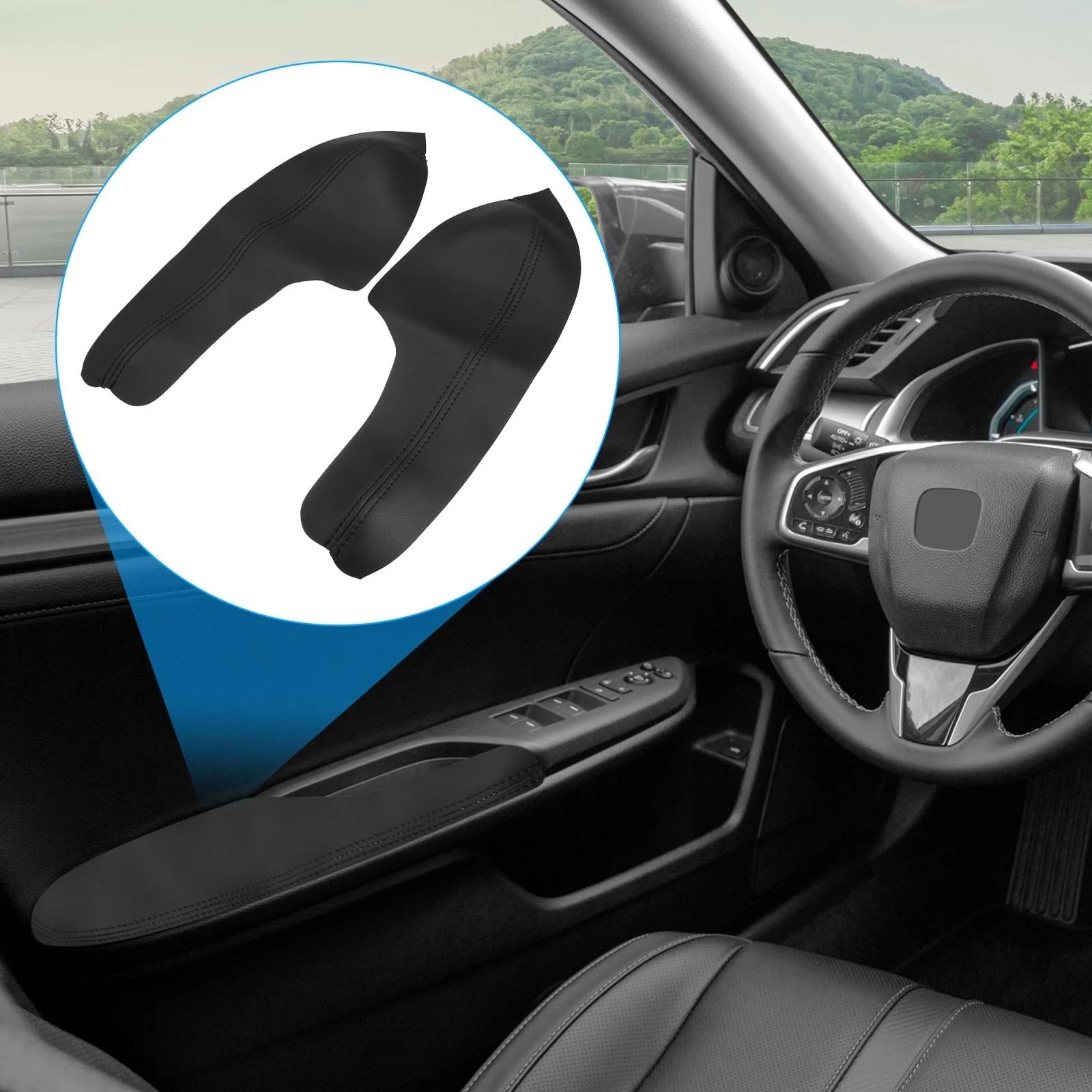 4Pcs Door Armrest Cover Replacement for Honda Civic 10th Gen (2016–2020)