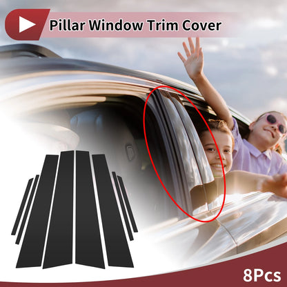 Car Door Pillar Window Trim Set for Toyota Prius (2016–2022) Black (8 Pcs)