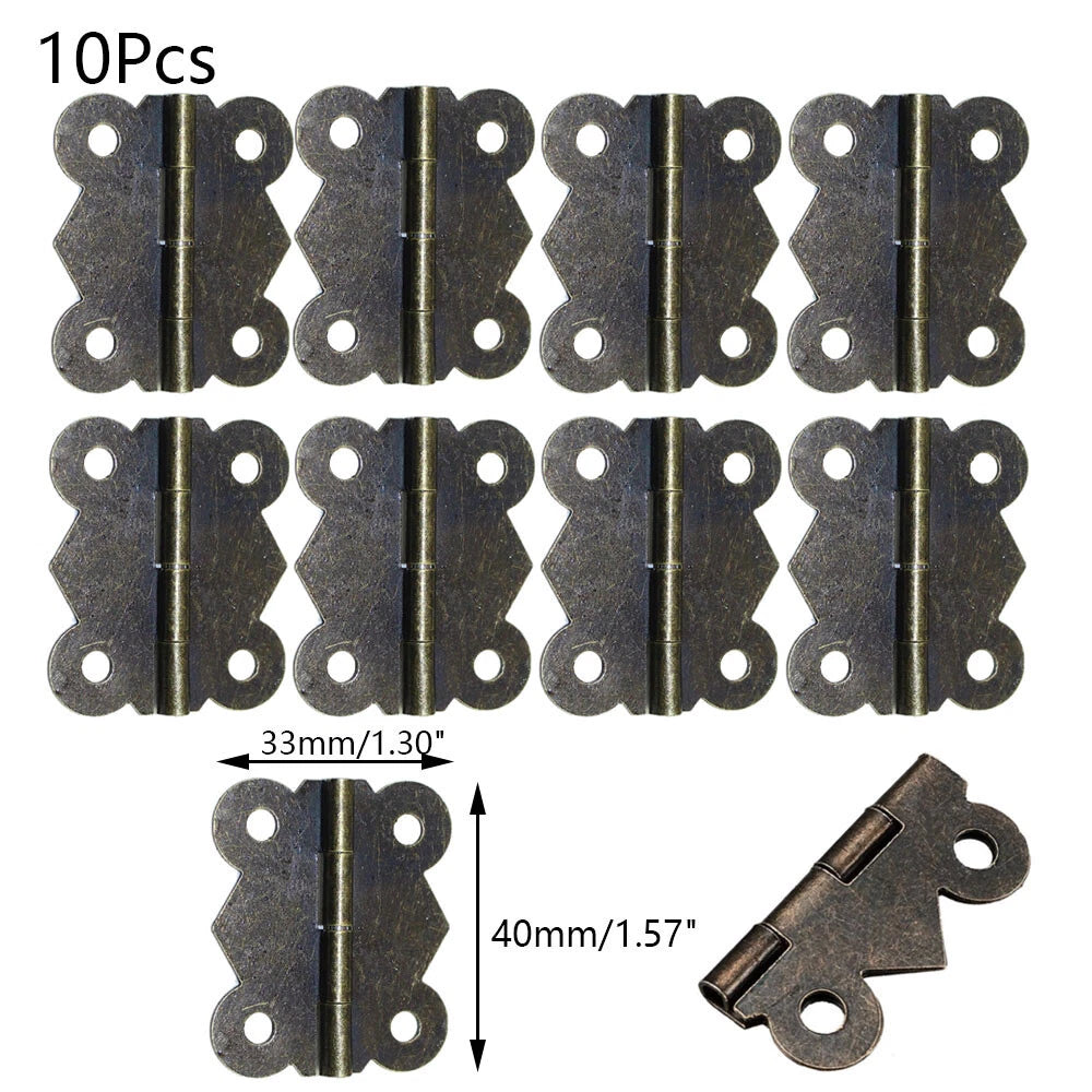 10pc Mini Butterfly Hinge for Jewelry Box Dollhouse Cabinet (33x40mm)