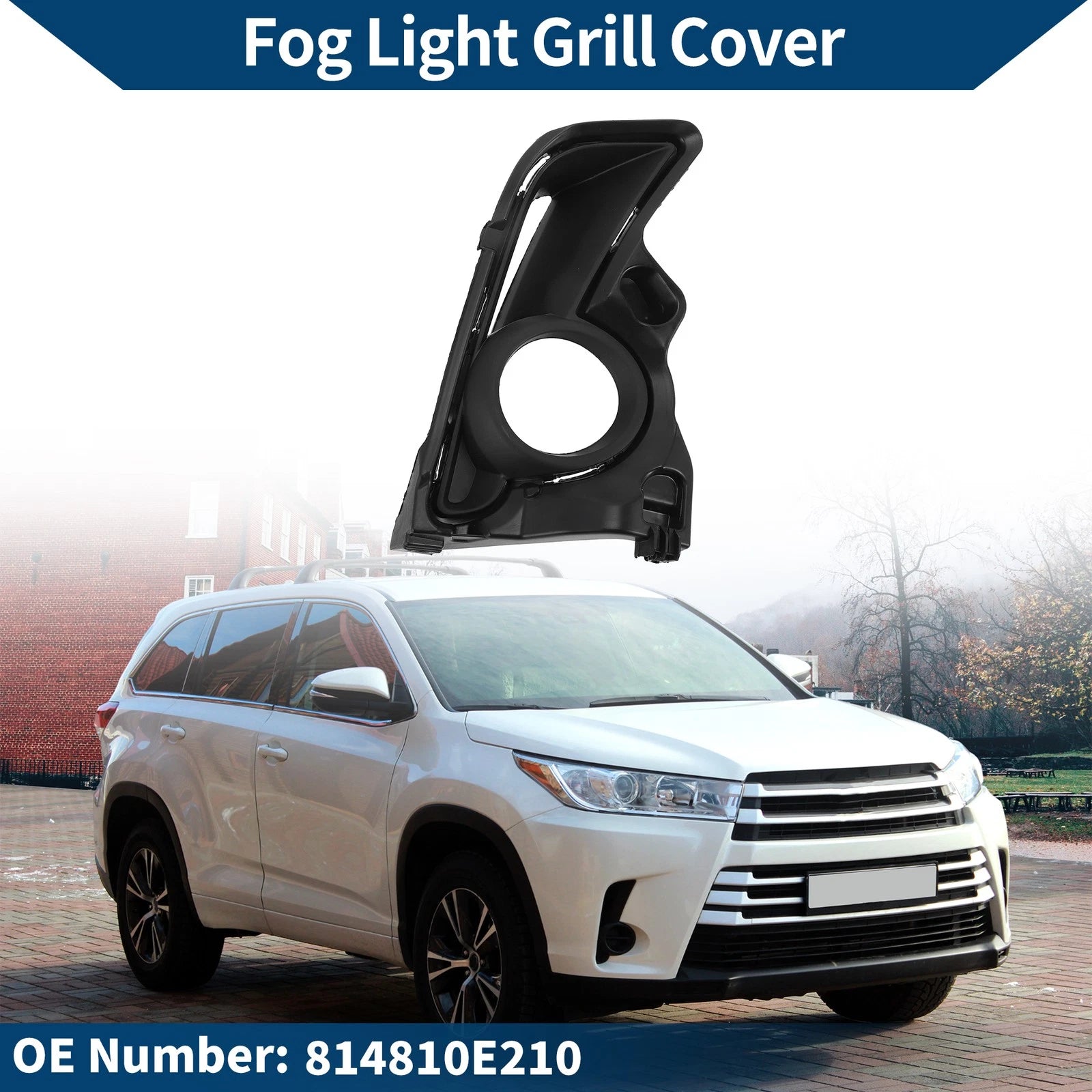Front Right Fog Light Grill Replacement for Toyota Highlander (2014–2019)
