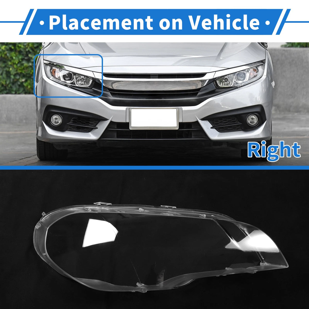 Headlight Lens Cover Front Right Replacement for BMW X5 E70 (2008–2013)