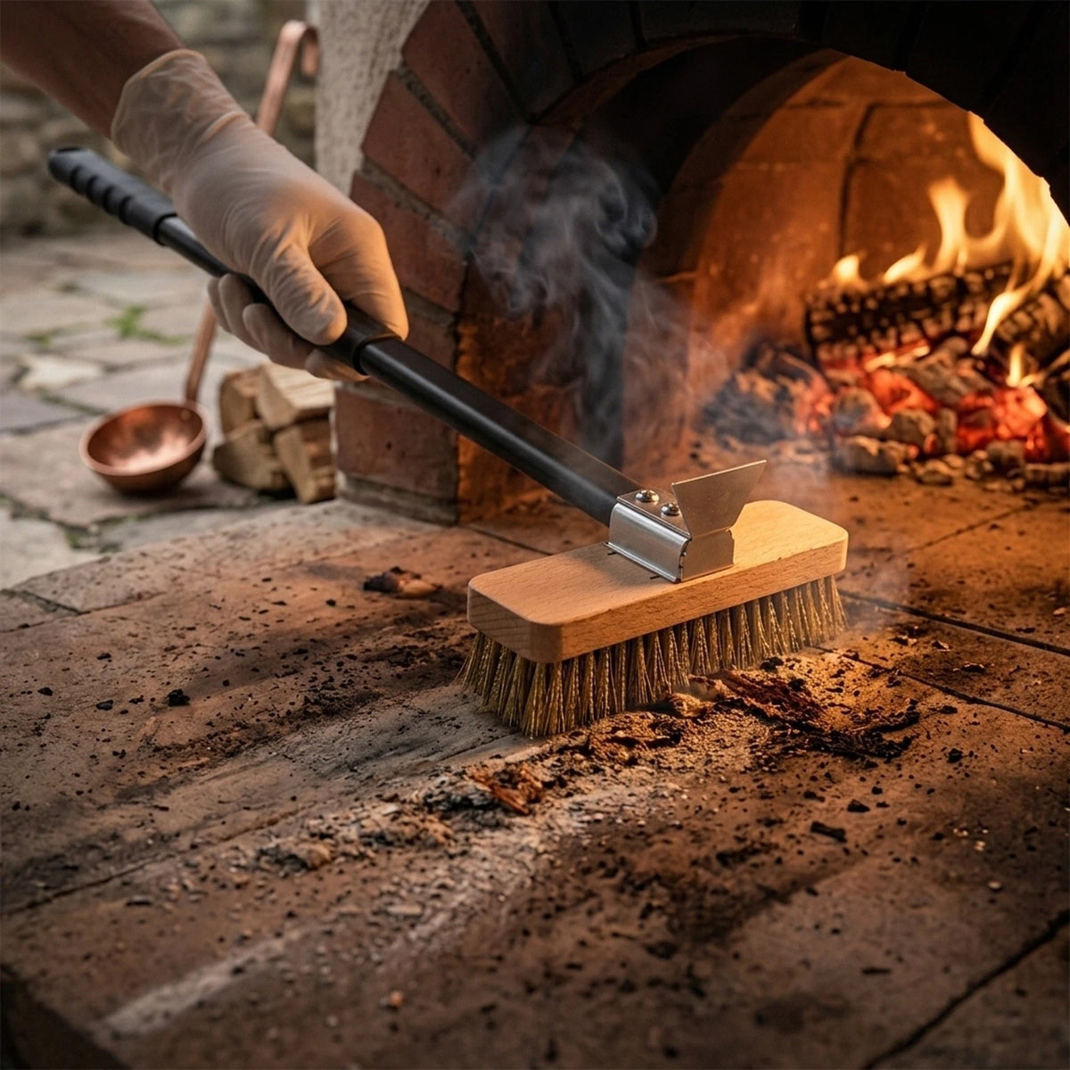 Removable Aluminum Handle Brush for Kitchen Burnt Crust Removal