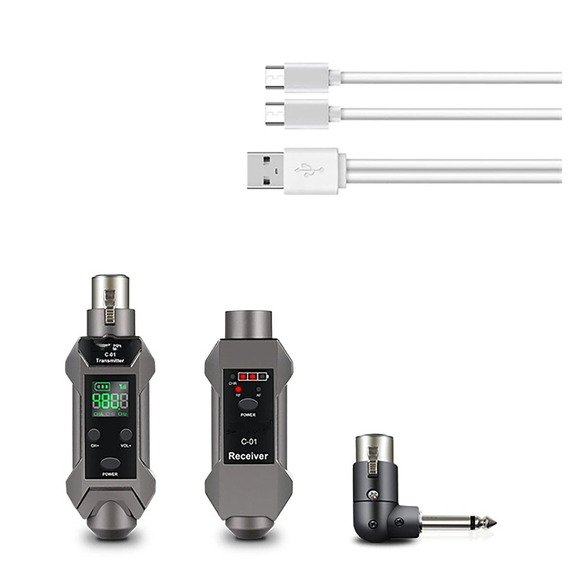 16-Channel Wireless Microphone Transmitter & Receiver with XLR Adapter