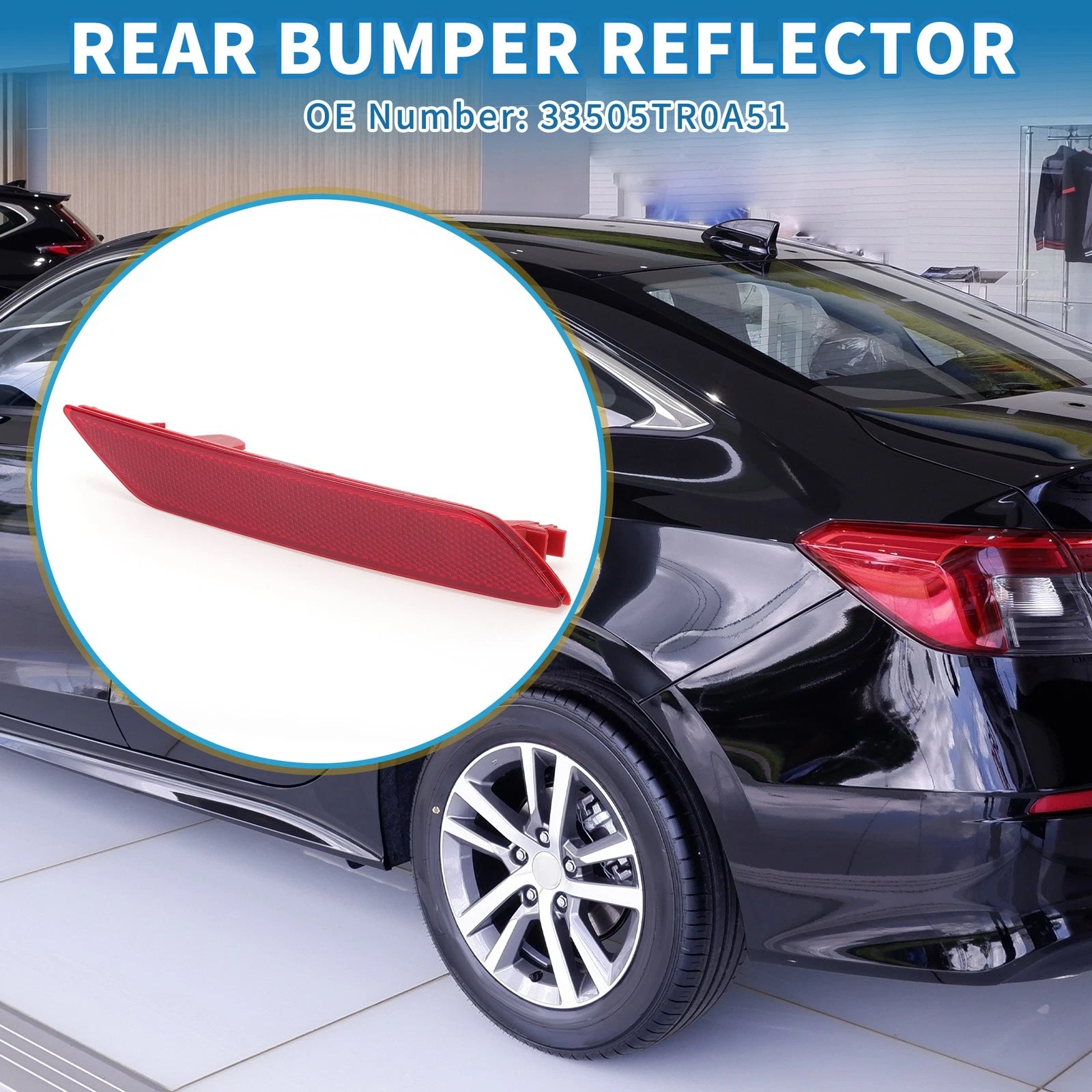 Rear Right Bumper Reflector Replacement for Honda Civic (2013–2015)