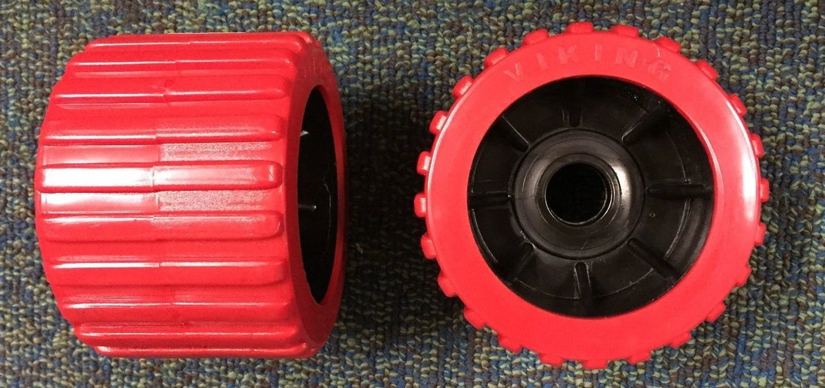 2X Red Wobble Roller 4" for Boat Trailer (suit pin size 3/4" 20mm)