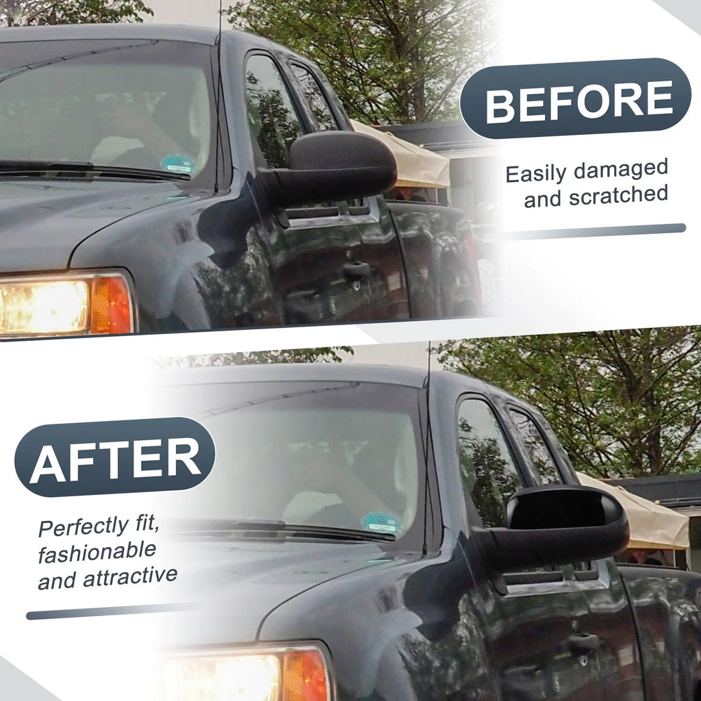 Rearview Mirror Cover Cap Gloss Black Replacement Set for Chevrolet Avalanche (2007–2013)