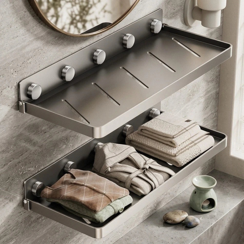 Foldable Towel Rack for Smooth Surfaces (Wall Mounted)