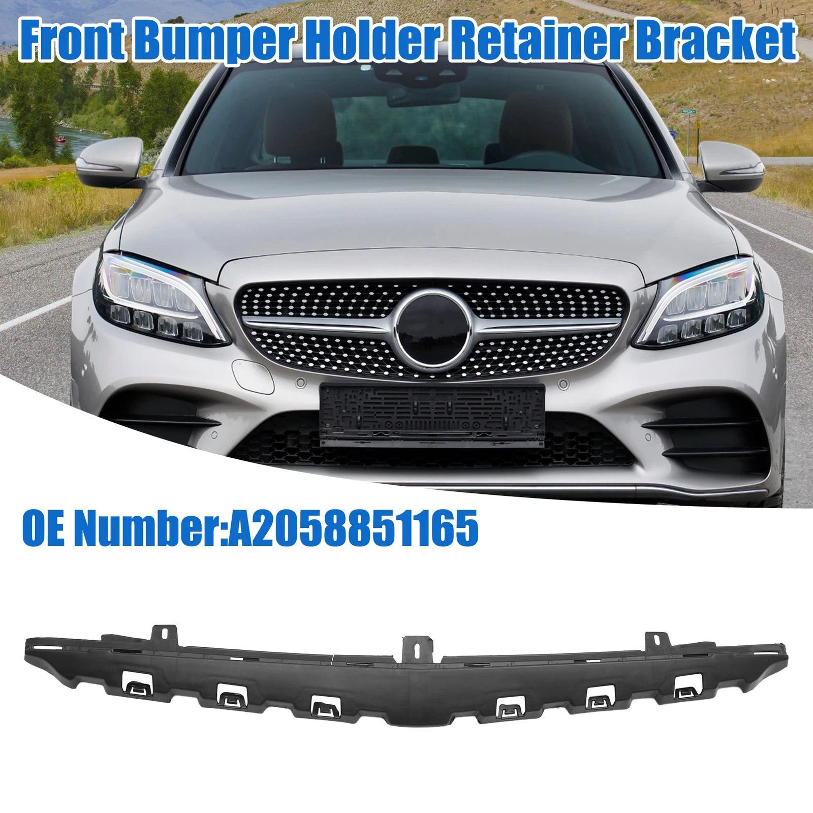 Front Upper Bumper Cover Inner Support Bracket for Mercedes C43 AMG (2017–2019)