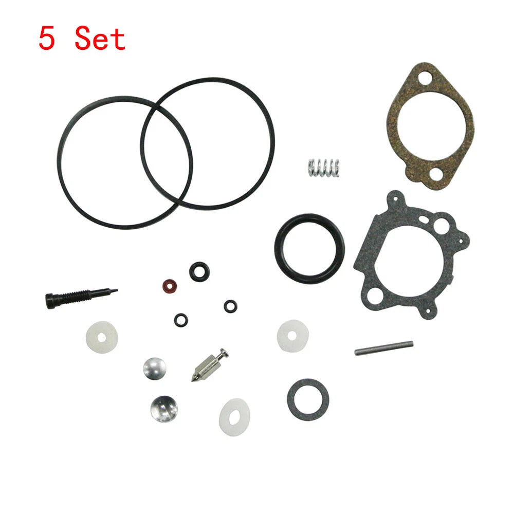 Set of 5 Carburetor Rebuild Kits for Briggs Lawnmower (492495, 493762, 498260)