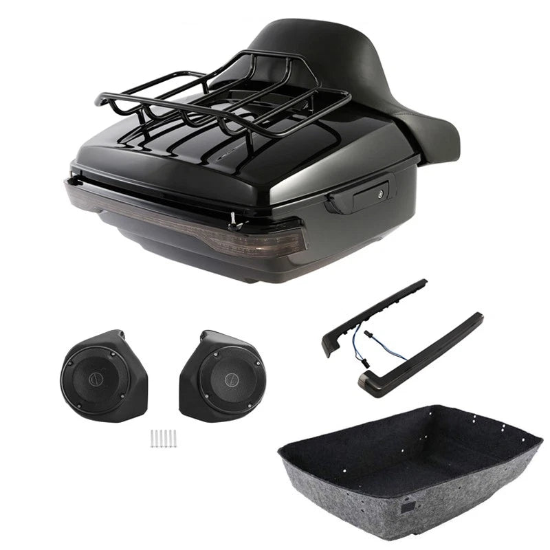Trunk Backrest Pad Rack Light Speakers for Harley CVO Road Glide (2014–2026)