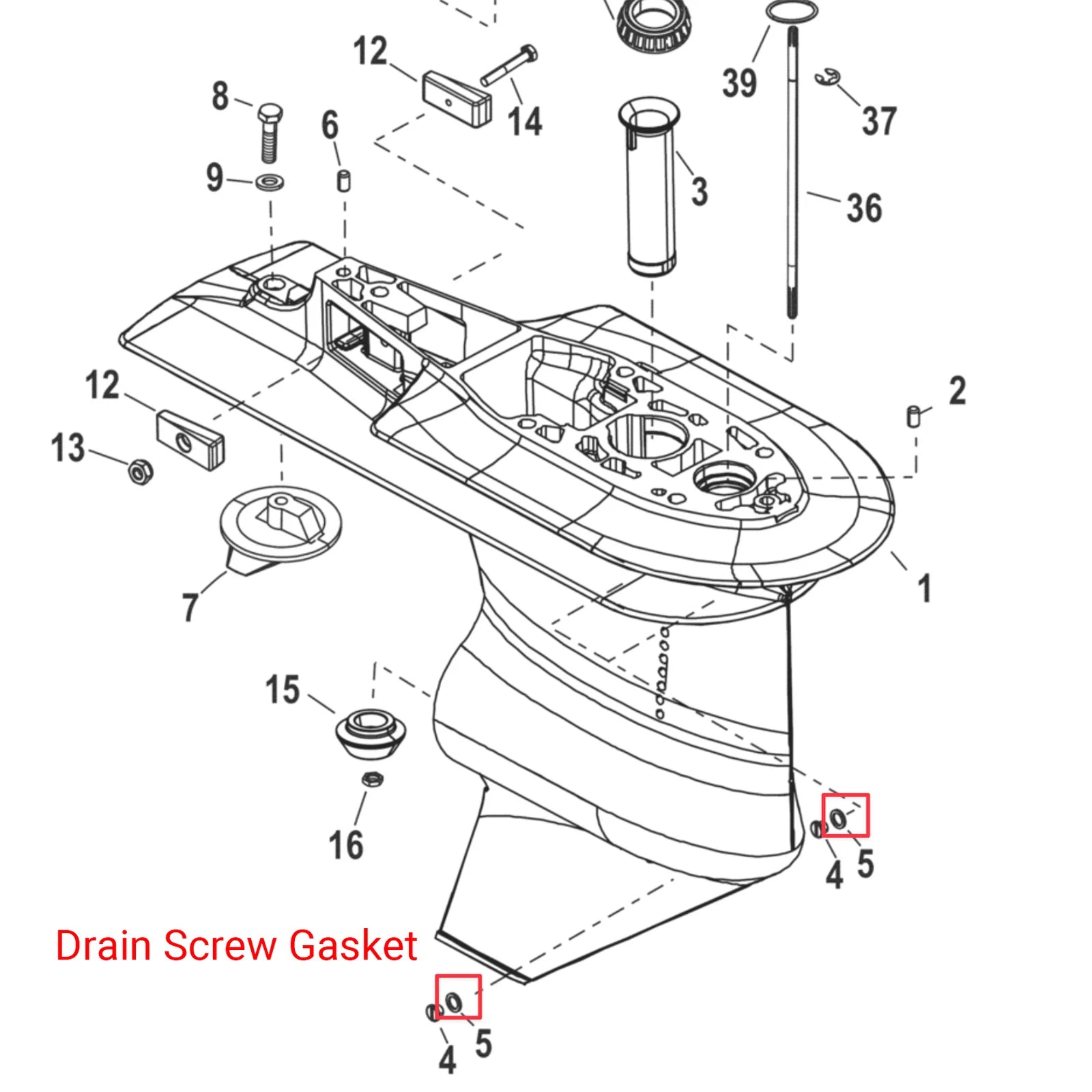 Oil Drain Plug Seal Washer Gasket for Mercury Mariner (26-830749)