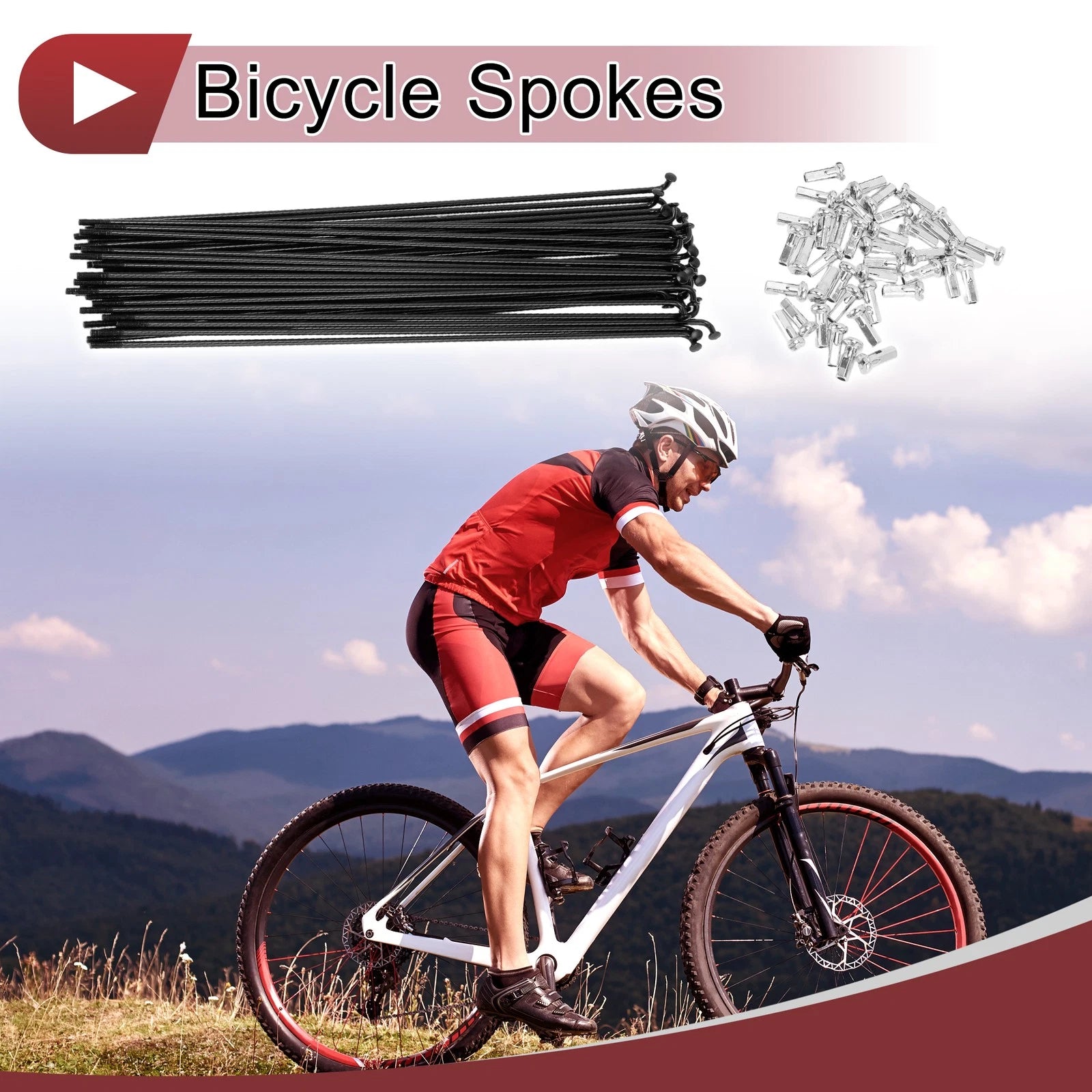 Bicycle Spokes 14G 183 mm Replacement Set for 14G Bike Wheels (1990–1990)