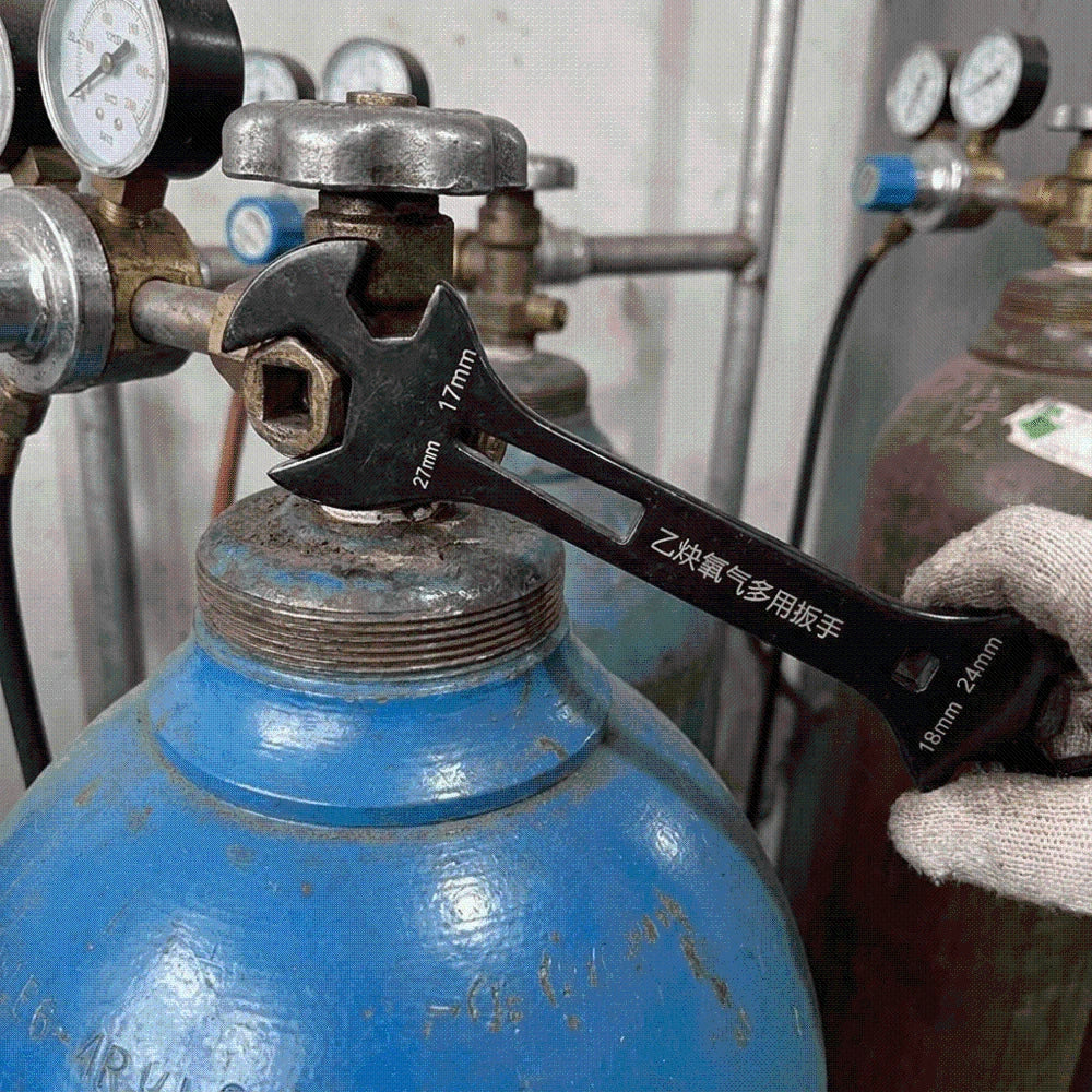 Multi-Function Wrench for Gas Cylinder Valves (HVAC Welding)