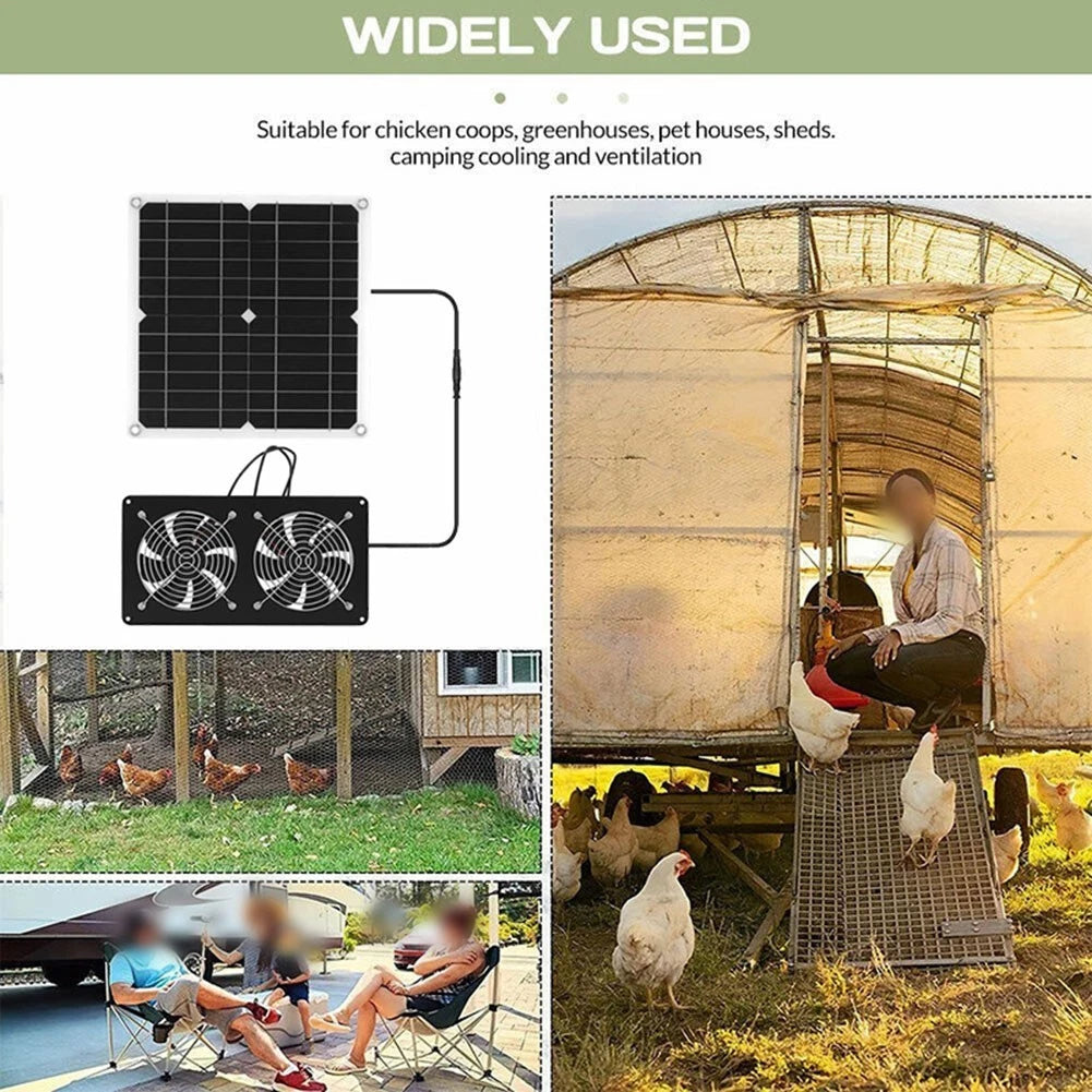100W Solar Ventilation Fan for Greenhouse Cooling (Waterproof Design)