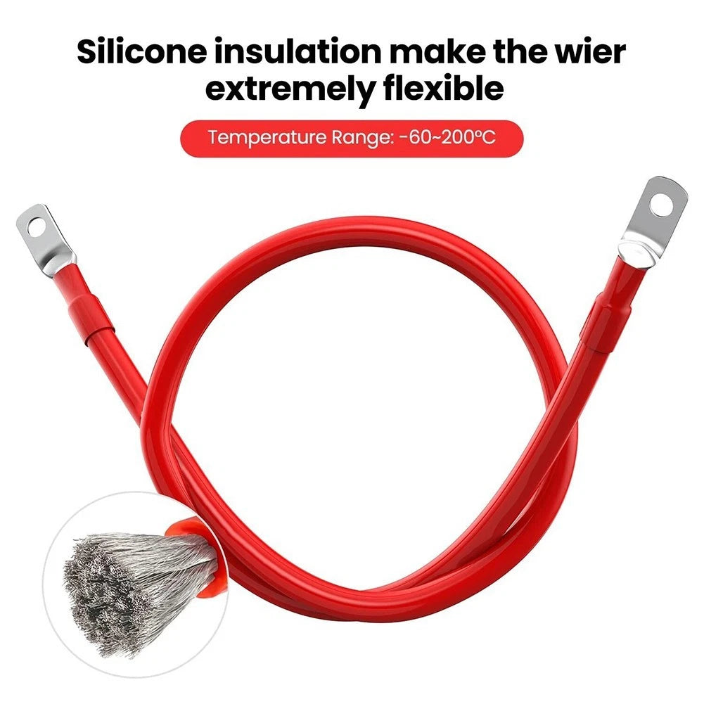 2X Heavy Duty Copper Wires 2AWG for Automotive Use (50cm)