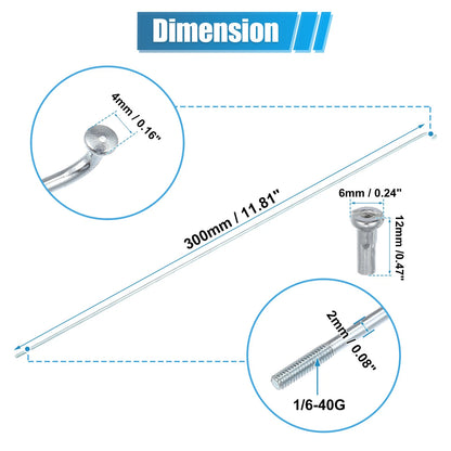 Bicycle Spokes 24pcs Galvanized J Bend 300mm with Nipples for 13G (Universal)