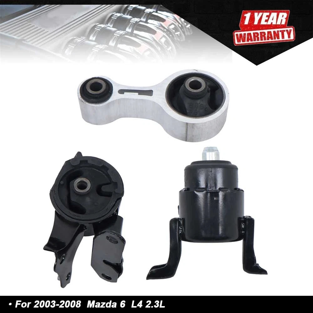3X Engine Motor Mount Set for Mazda 6 (2003–2008) A6497 A6494 A3907