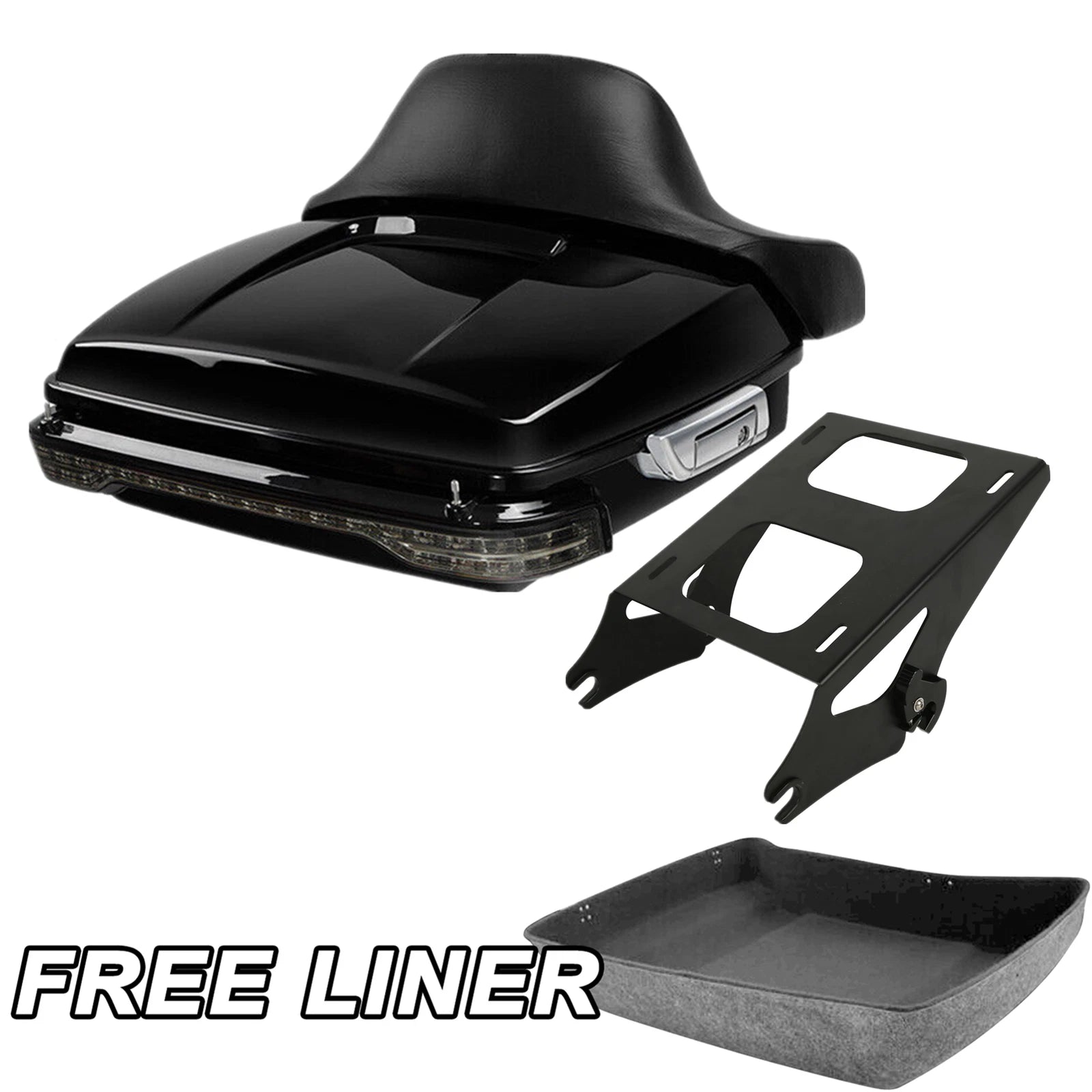 Chopped Trunk Backrest Light Mount Rack for Harley Touring (2014–2026)