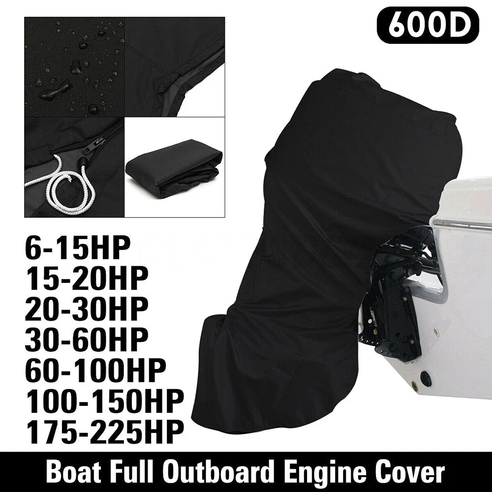 Boat Cover for 6-225HP Motor (600D, Waterproof)