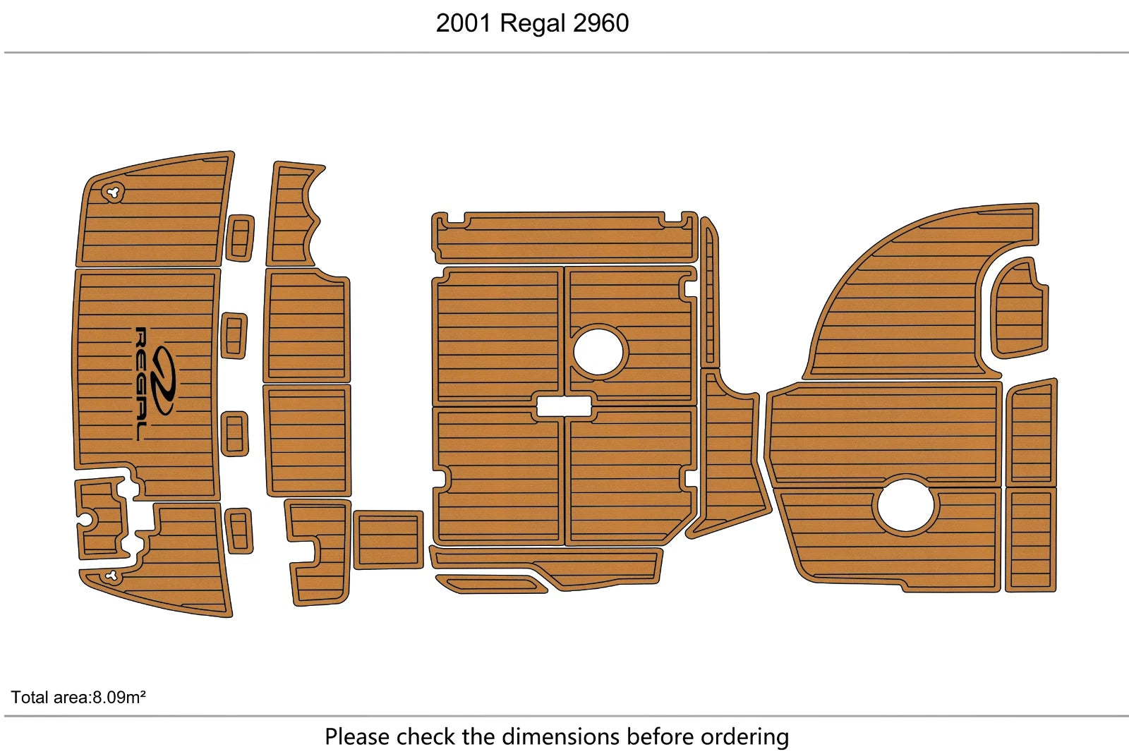 EVA Foam Teak Deck Flooring Mat for Regal 2960 (2001)