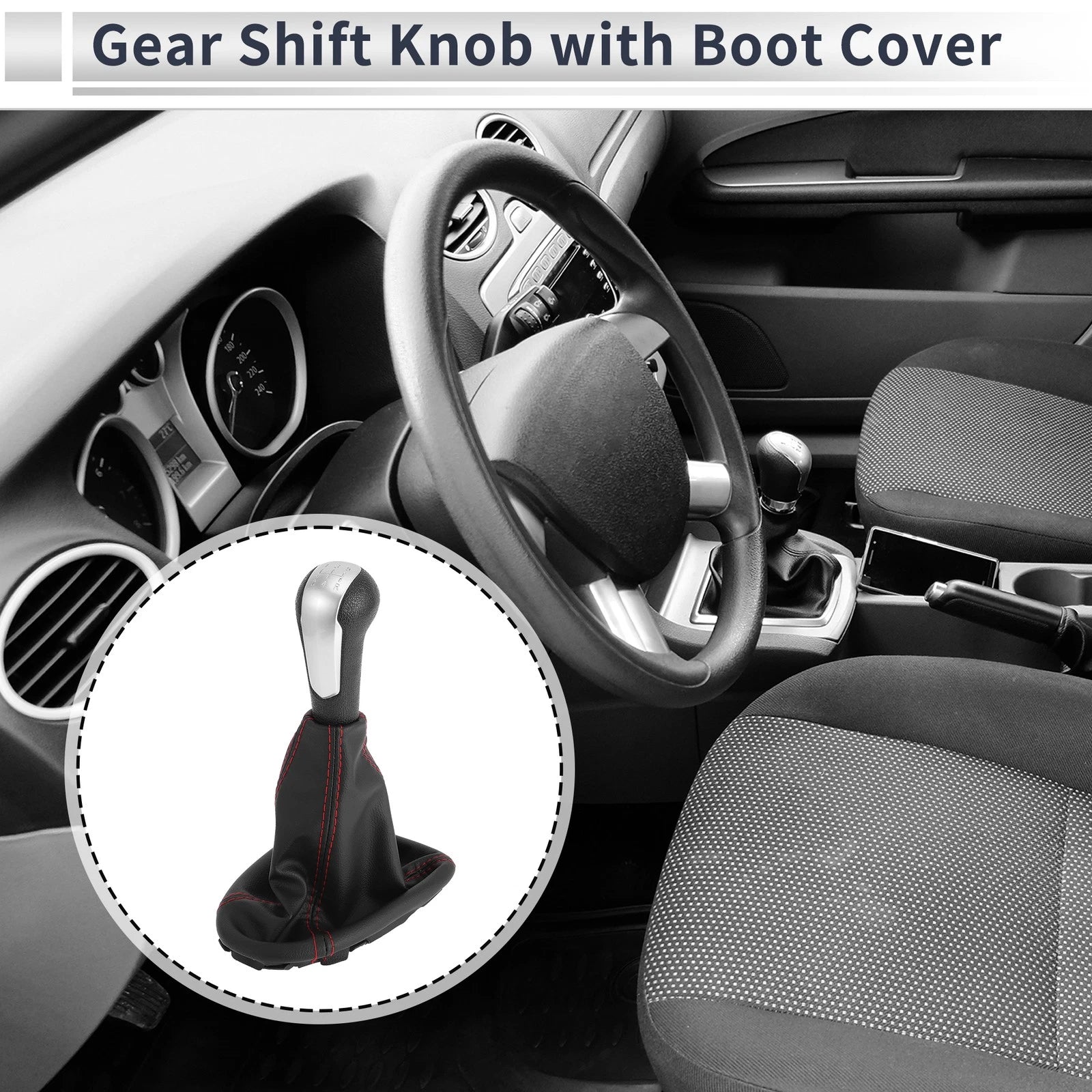 5 Speed Gear Shifter Knob with Cover Replacement for Chevrolet Spark (2011–2015)