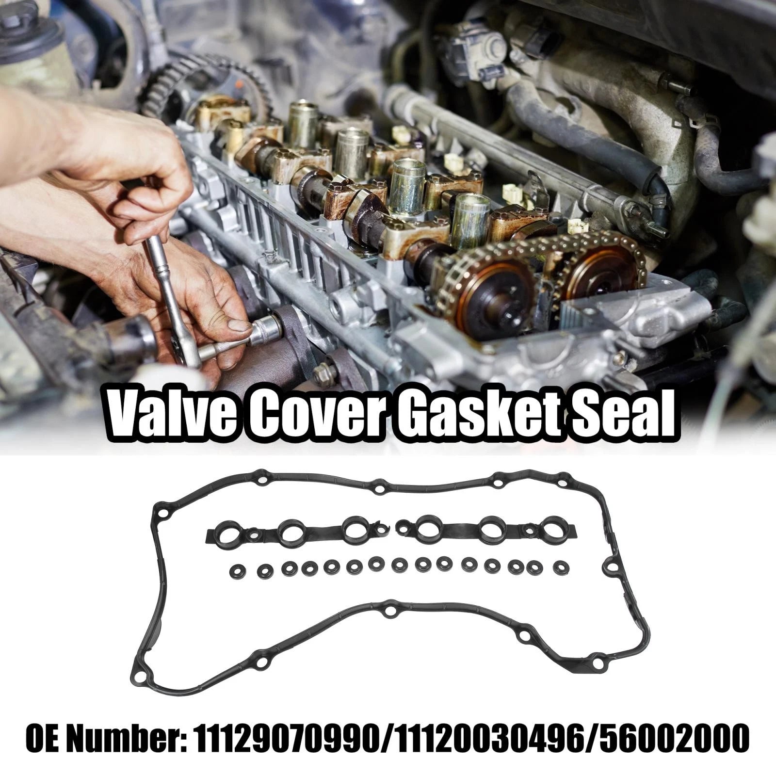 Valve Cover Gasket Seal Set Replacement for BMW E46 E39 (2003–2006)