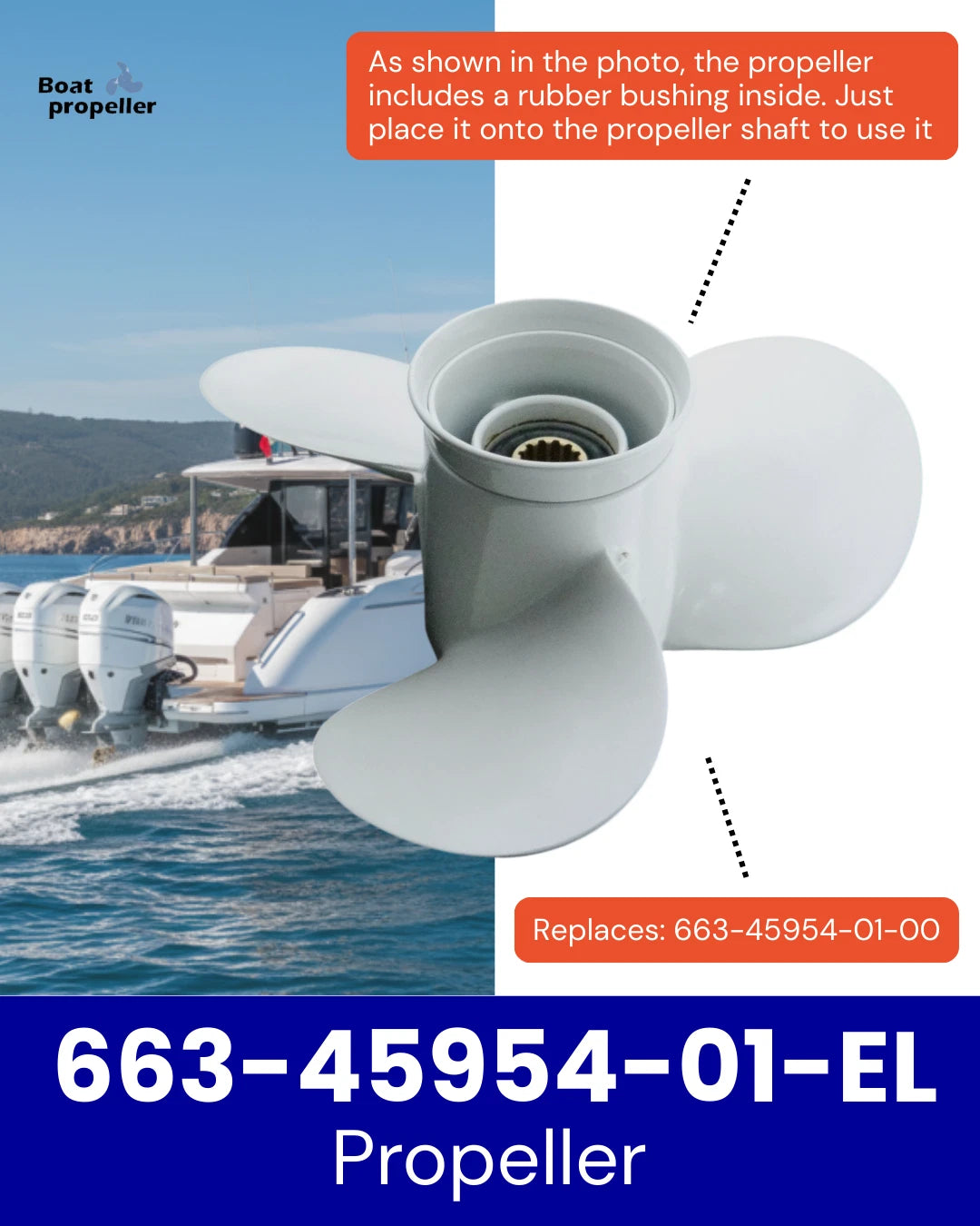 3X11 Propeller for Yamaha Outboard 40-60 HP (663-45954-01-EL)