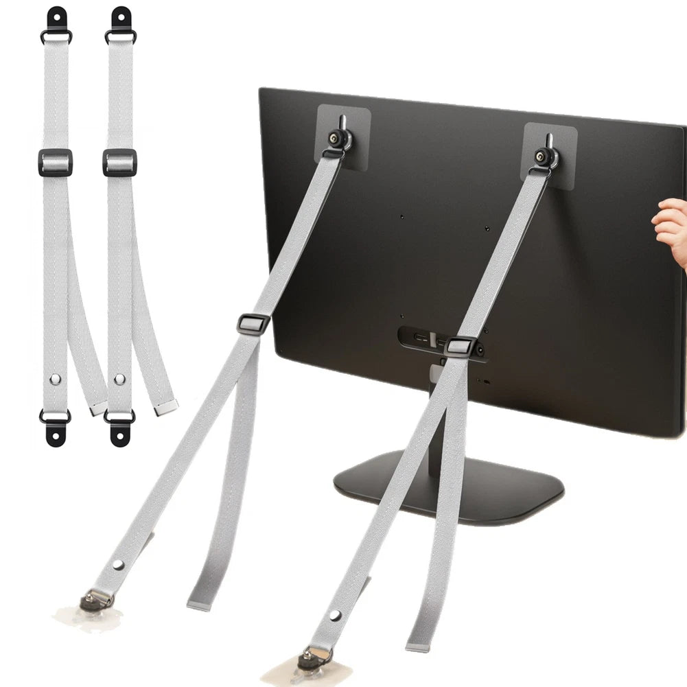 Adjustable Monitor Mount for Corner Desks with Anti Tip Strap