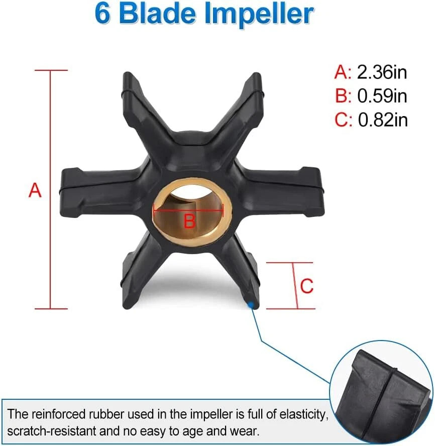 Water Pump Impeller Kit for Johnson Evinrude BRP 439077 (N/A)