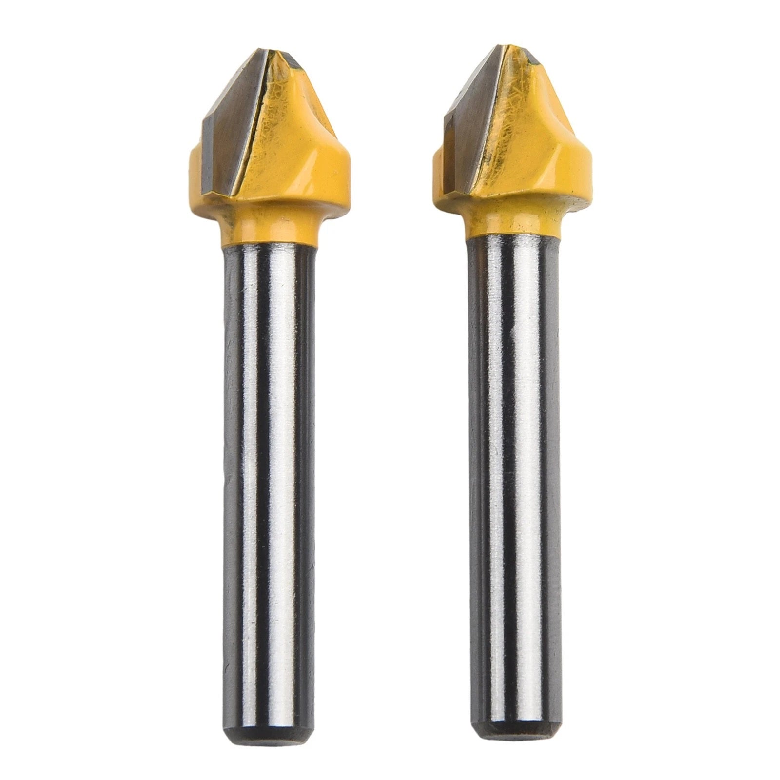 2pcs V-shaped Flat Head Router Bit for Woodworking Engraving Milling