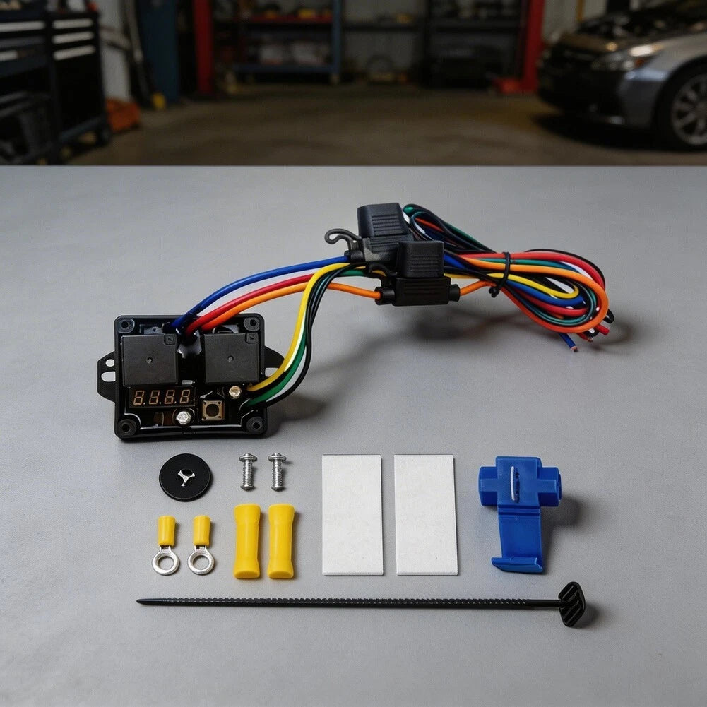12V Digital Thermostatic Fan Switch Kit for Motorcycles Electric Vehicles