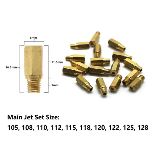 10pcs Carb Main Jet 105-128 for PWK PE OKO KOSO