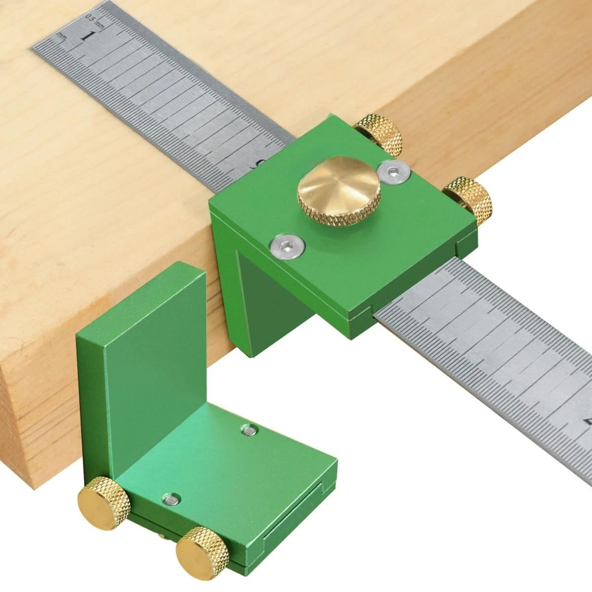 Adjustable Marking Gauge for Woodworking with L Positioning and Steel Rule