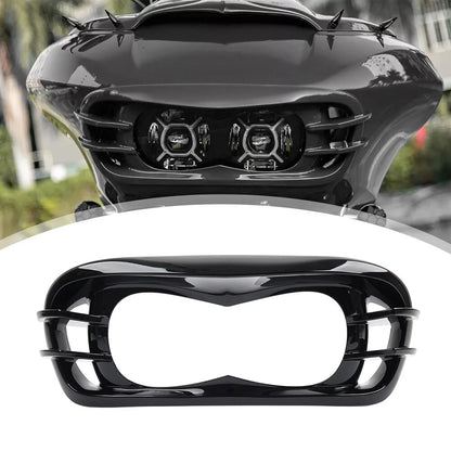 Unpainted Black Headlight Bezel for Harley Road Glide FLTRX FLTRU (2015–Present)