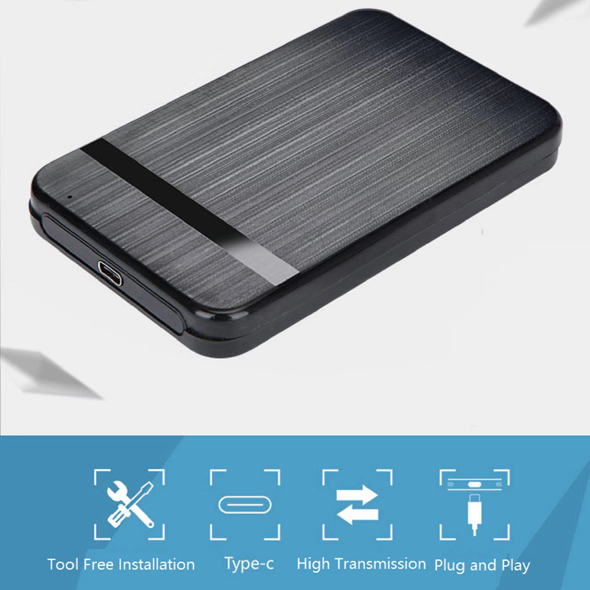 USB-C 3.1 Enclosure for SATA Hard Drive 2.5 Inch (External Case)