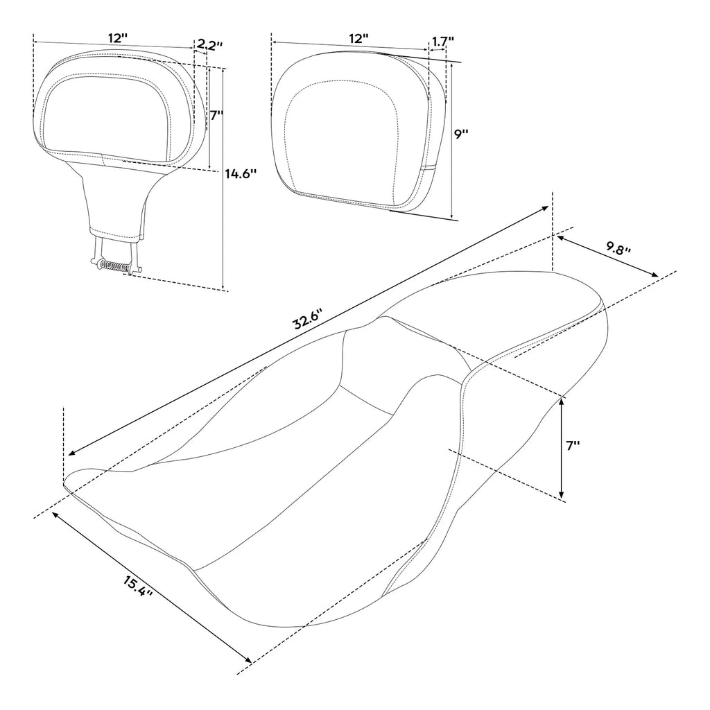 Seat Pad Backrest for Harley Road King Glide (2009–2023)