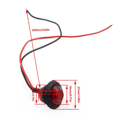 3/4'' Round LED Light Front Rear Side Clearance Marker Lamp For Car Truck SUV mo