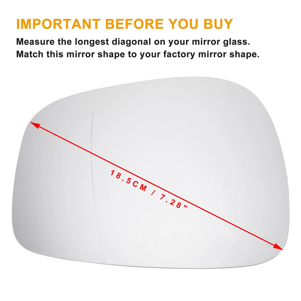 Right Side Mirror Glass with Heated Back for Mazda CX3 (2015–2020)