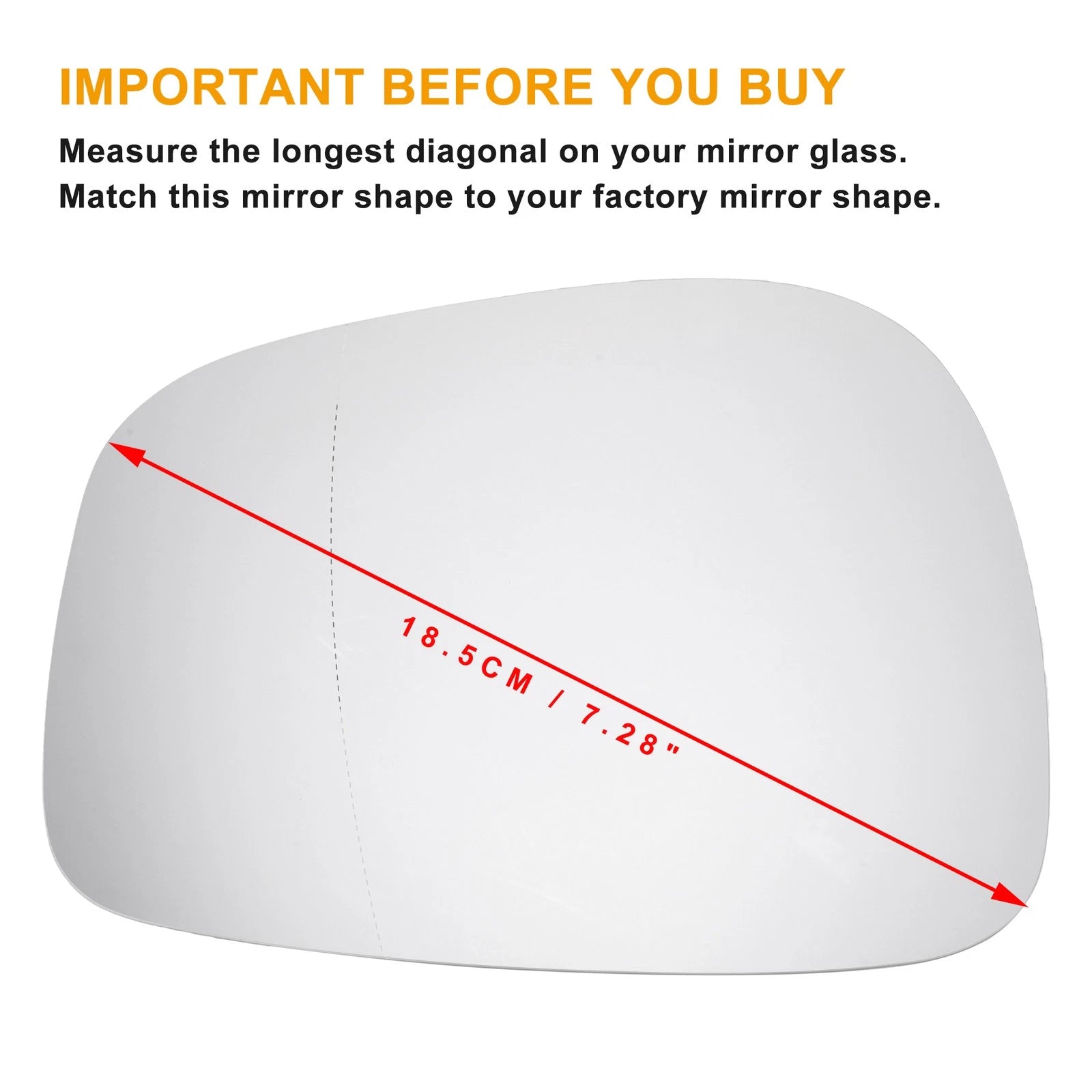 Right Side Mirror Glass with Heated Back for Mazda CX3 (2015–2020)