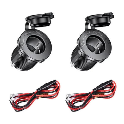 2 Sets Cigarette Lighter Socket Waterproof Dust Cap for Motorcycle Car