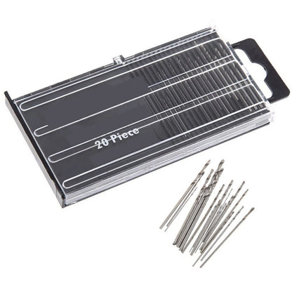 Set of 20 HSS Spiral Drill Bits 0.3mm-1.6mm