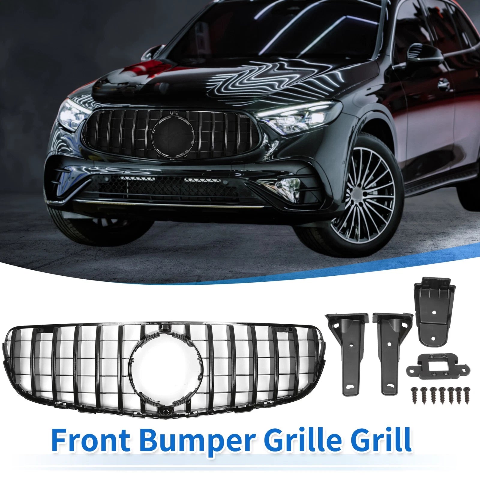 Front Upper Bumper Grille Grill for Mercedes-Benz GLC250 (2017–2018)