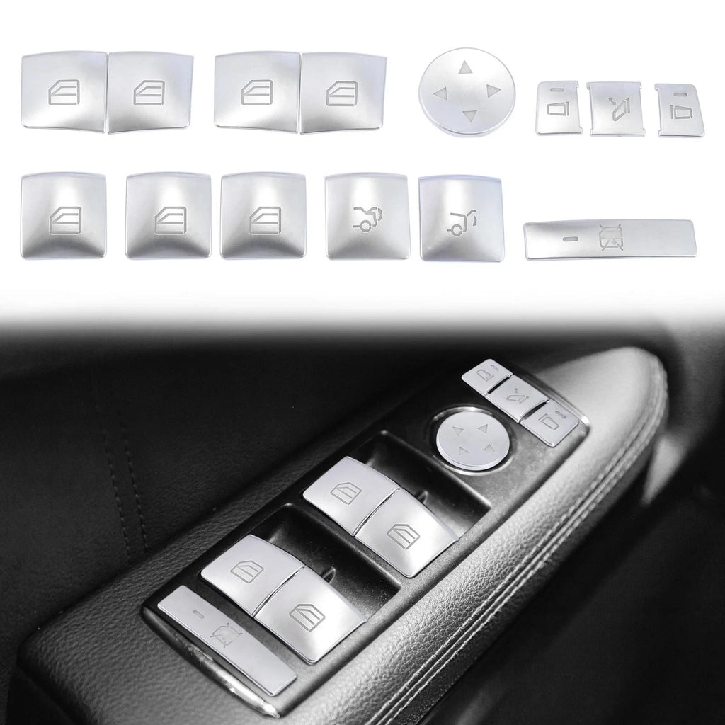 Door Armrest Window Switch Button Cover Set for Mercedes-Benz C200 C250 (2010–2014)