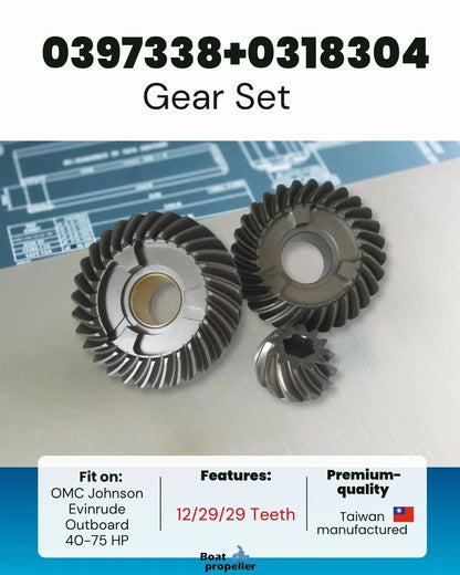Forward & Pinion Gear Set for OMC Johnson Evinrude 40-75 HP (0397338, 0318304)
