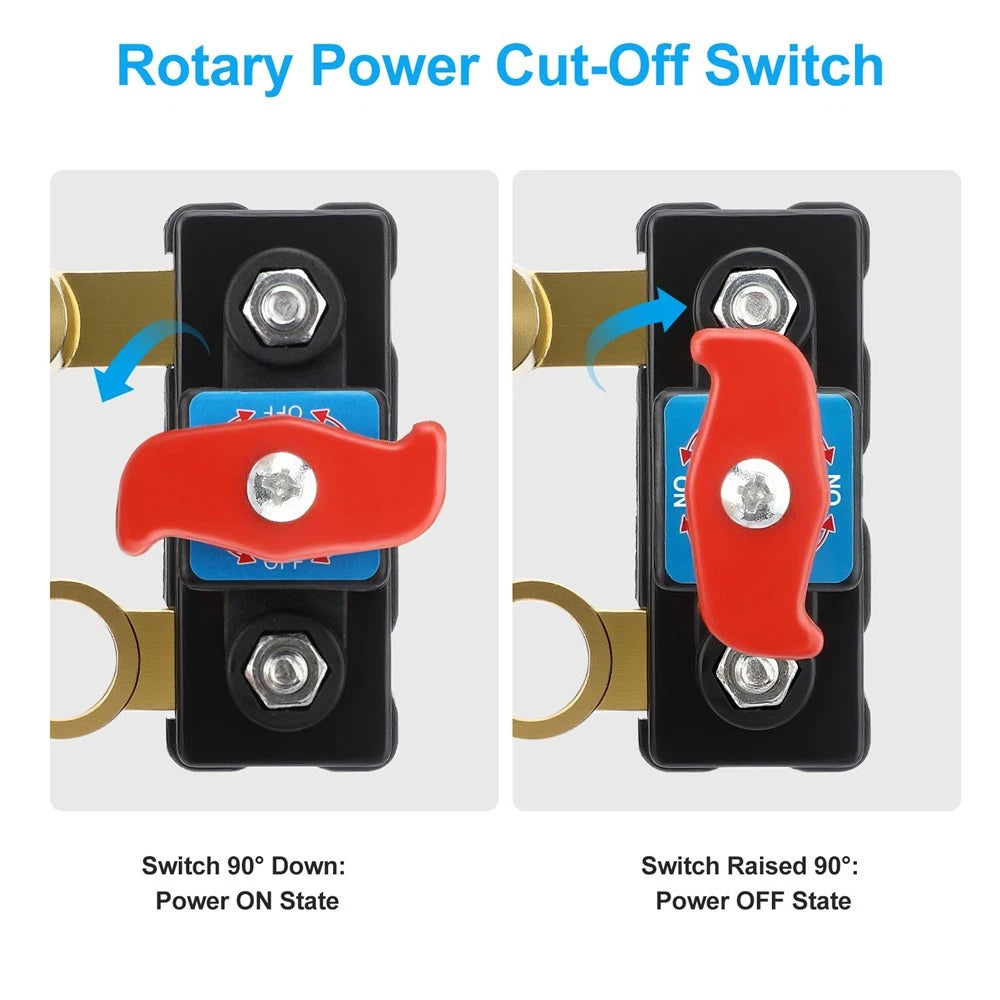 Battery Disconnect Terminal Switch Isolator for Car RV SUV (12V & 24V)