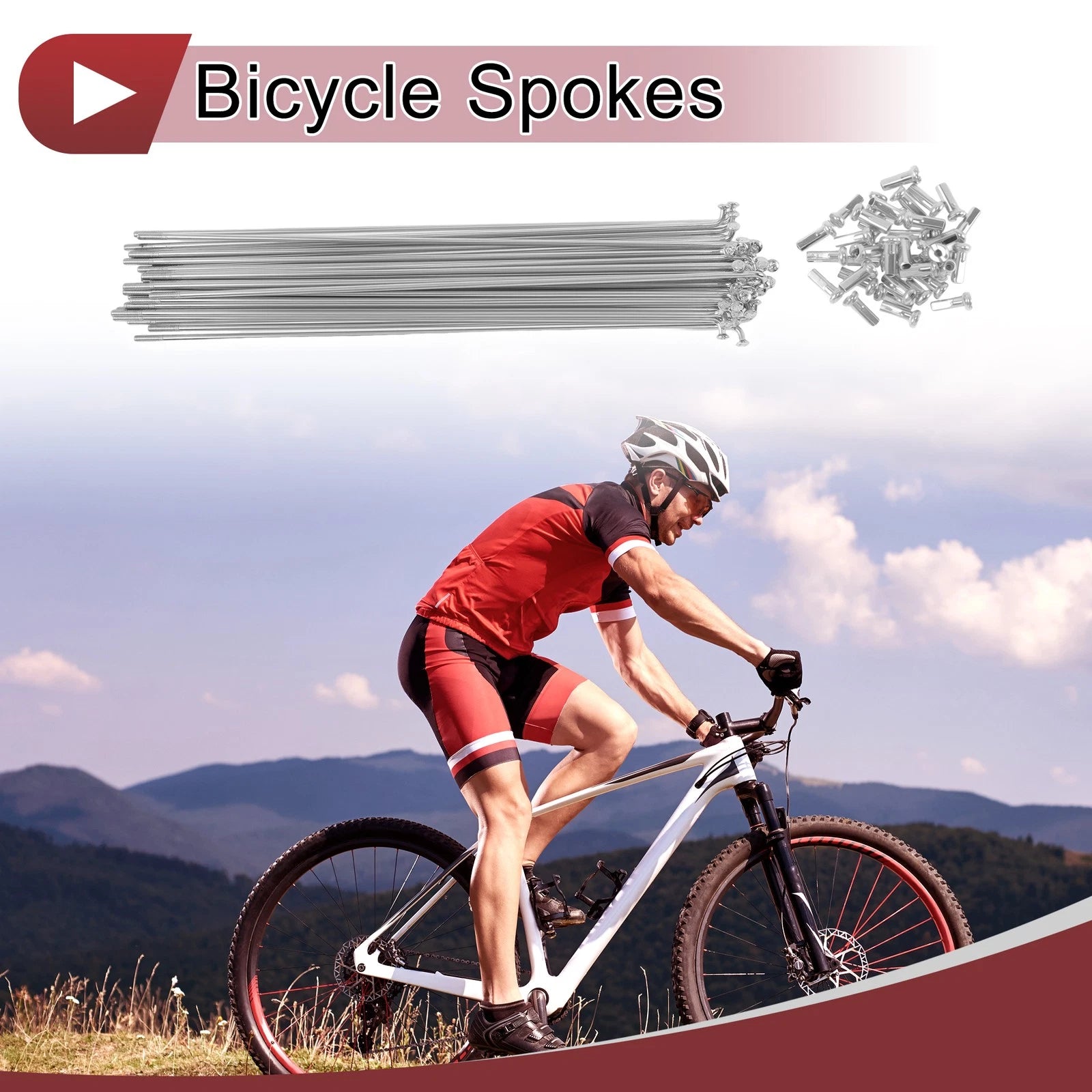 36 Piece Bicycle Spokes Steel 181mm Galvanized Replacement for Bicycles