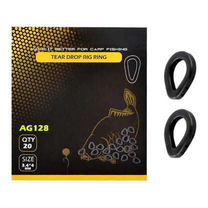 20pcs Tear Drop Shaped Rig Rings for Carp Fishing (Universal)