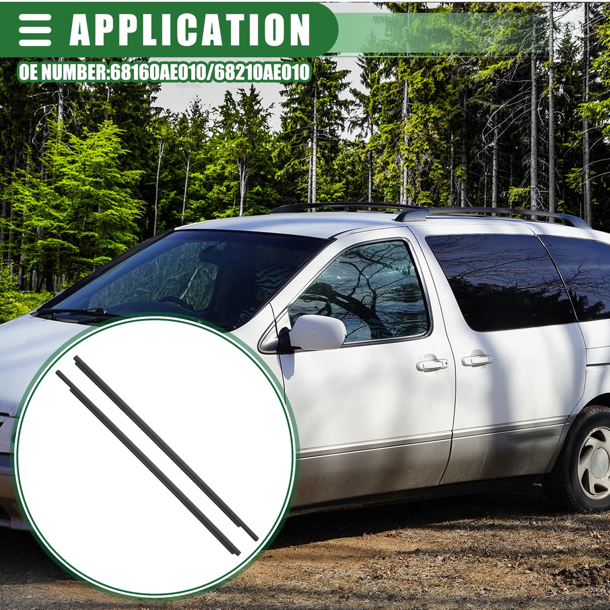 Door Window Belt Weatherstrip Pair Front Left Right for Toyota Sienna (2004–2010)